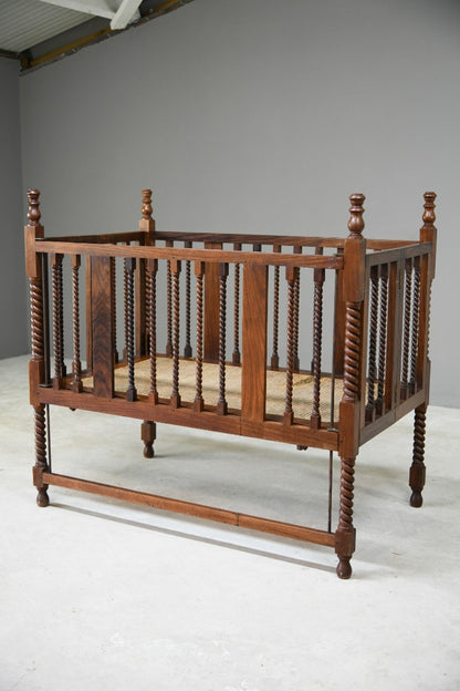 Walnut Barley Twist Cot