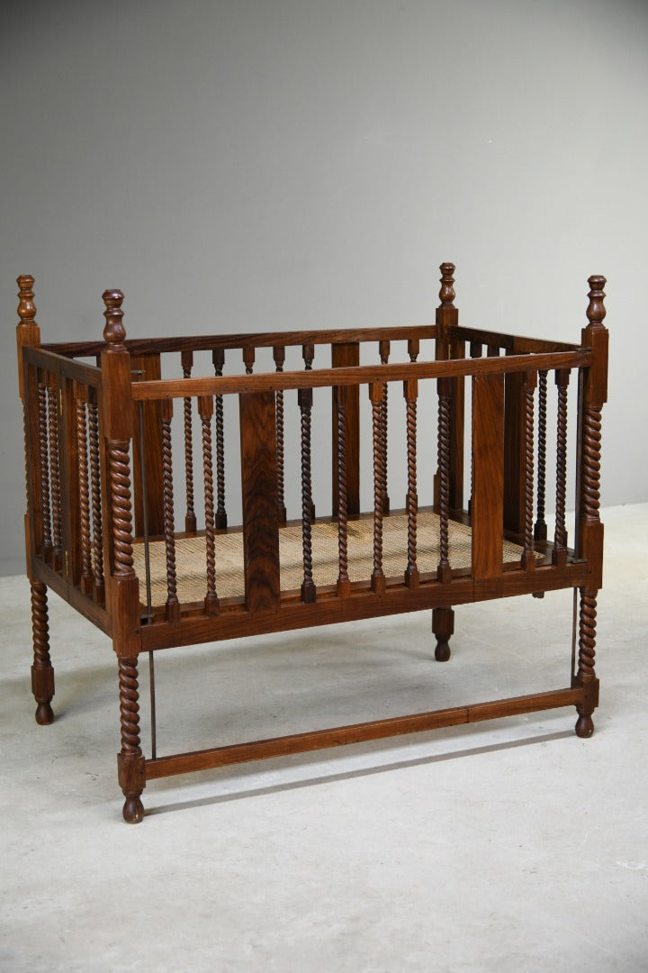 Walnut Barley Twist Cot