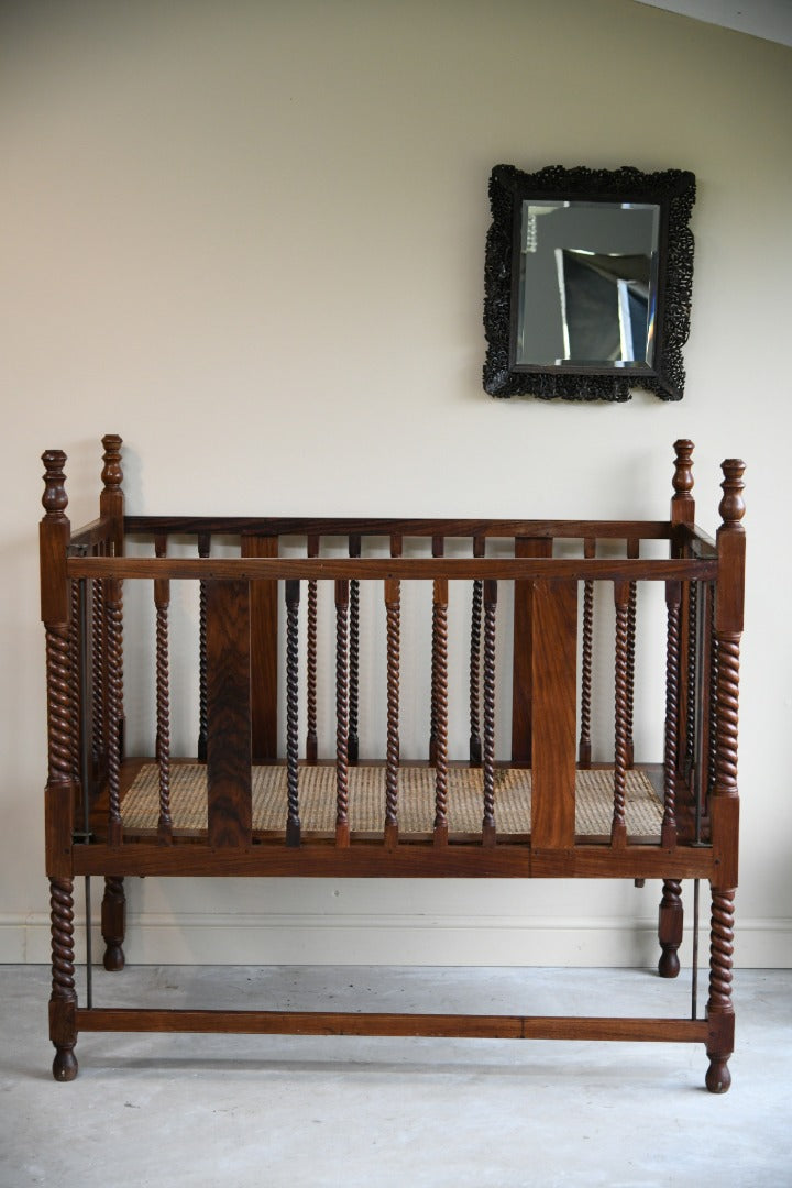 Walnut Barley Twist Cot