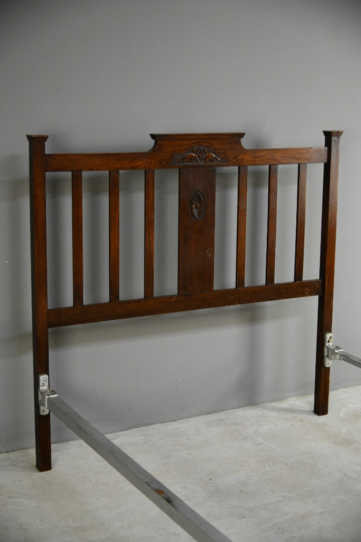 Antique Oak Double Bed Frame 4'6