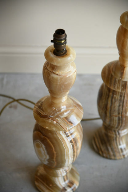 Large Pair Onyx Table Lamps