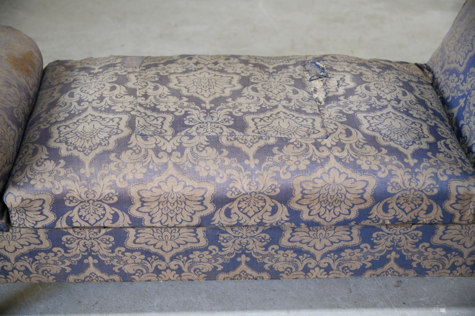 Antique Upholstered Box Ottoman Seat Blanket Storage