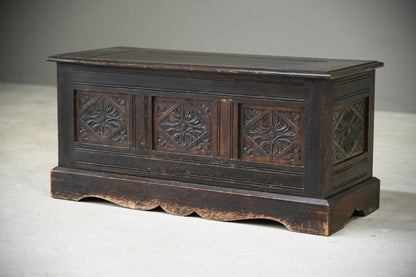 Carved Oak Hall Seat