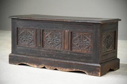 Carved Oak Hall Seat