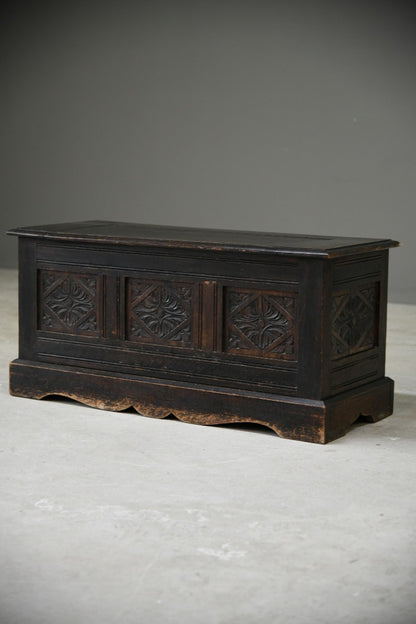 Carved Oak Hall Seat