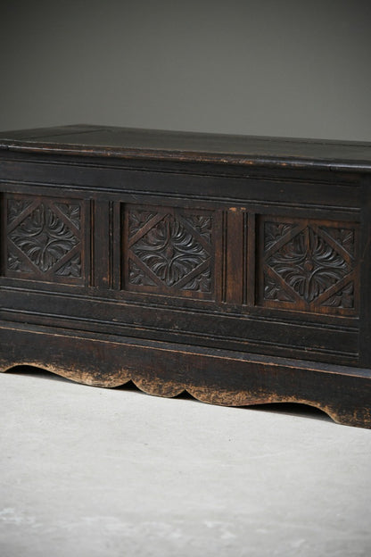 Carved Oak Hall Seat