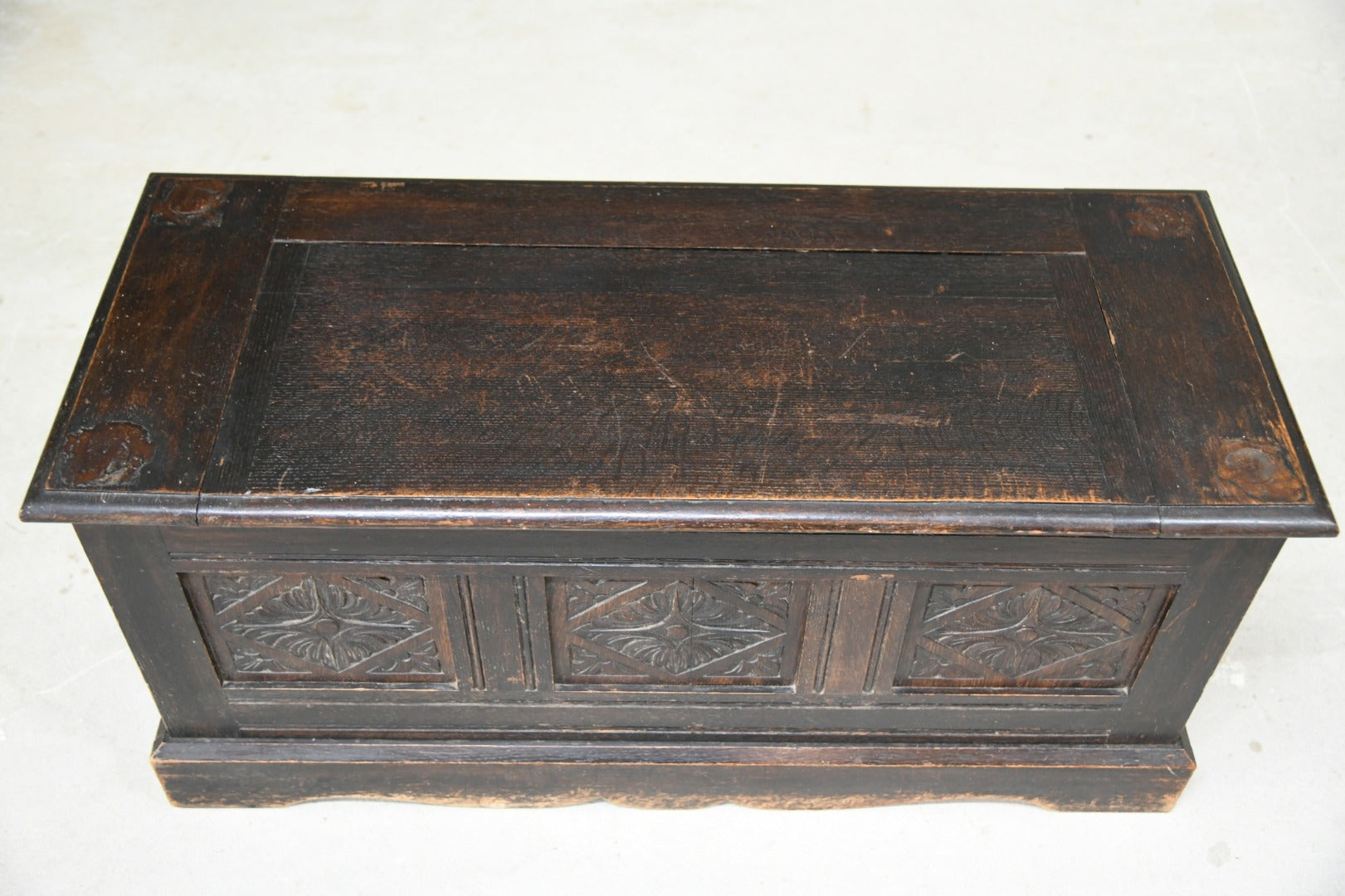 Carved Oak Hall Seat