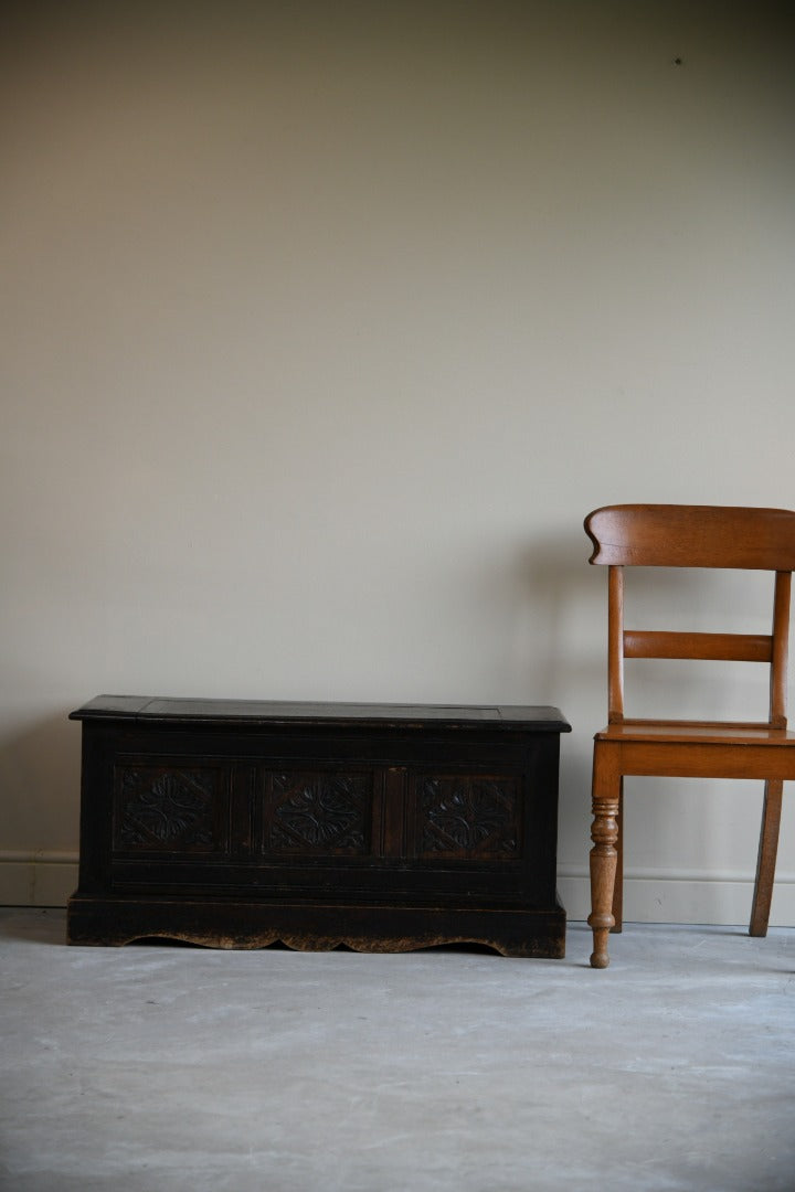 Carved Oak Hall Seat