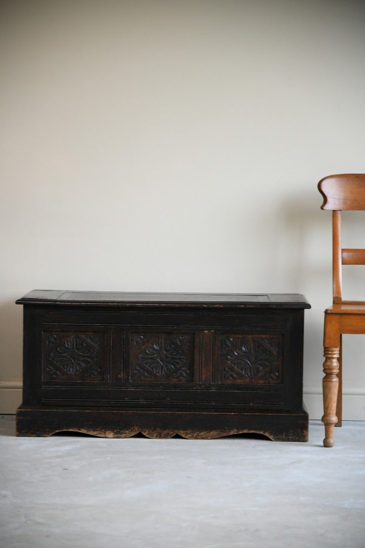 Carved Oak Hall Seat