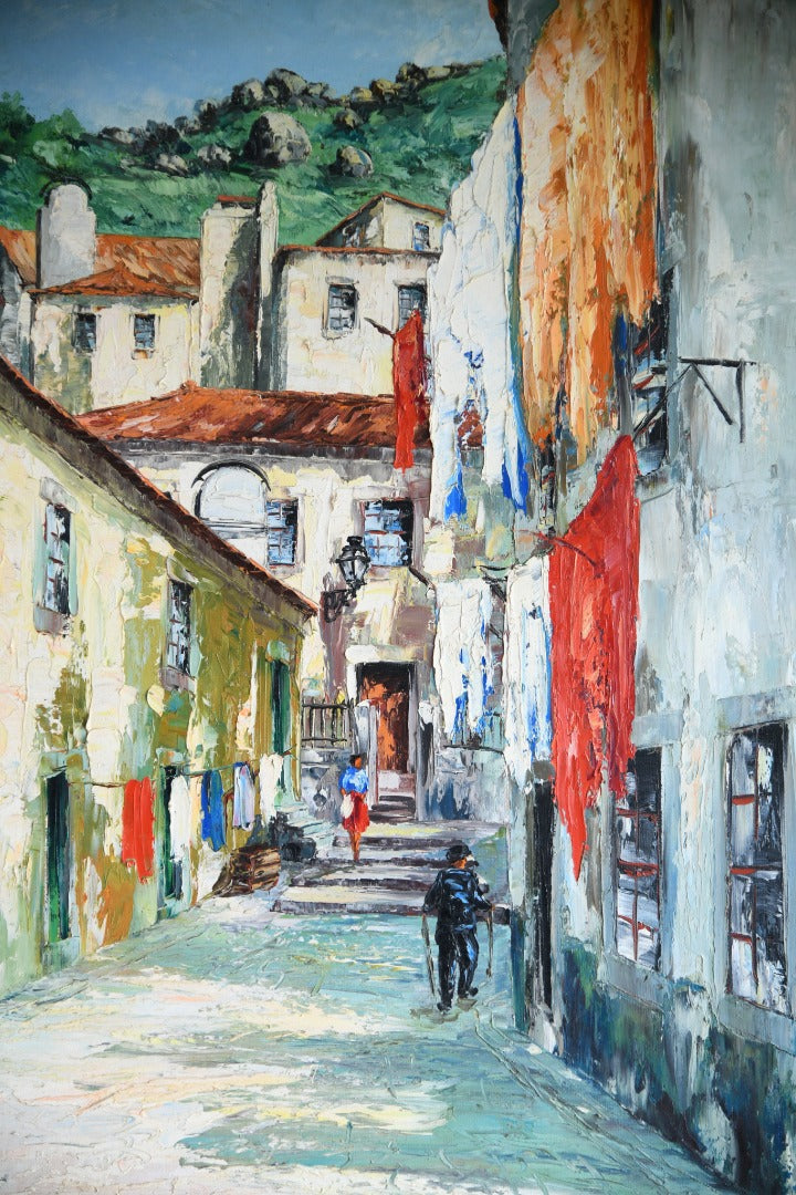 Portugese Oil Painting - Street Scene