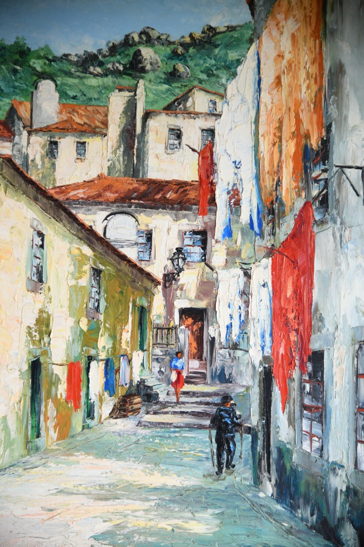 Portugese Oil Painting - Street Scene