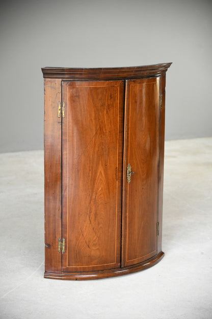 Mahogany Bow Front Wall Cupboard