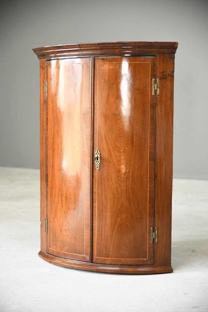 Mahogany Bow Front Wall Cupboard