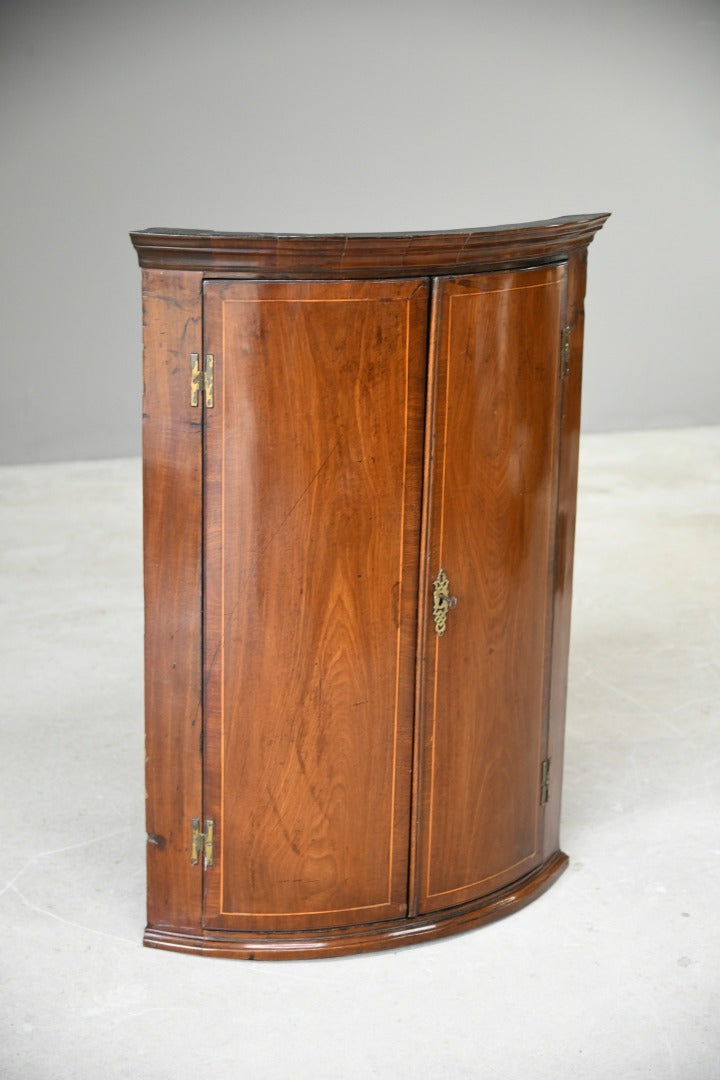 Mahogany Bow Front Wall Cupboard