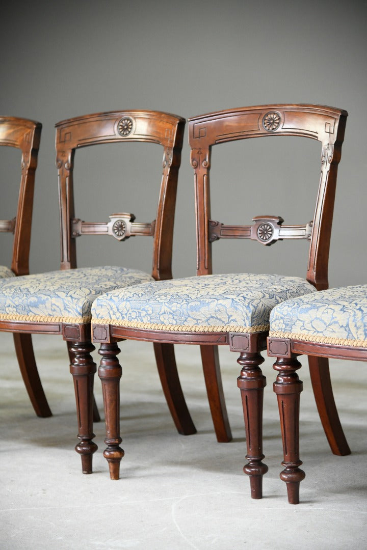 5 Victorian Walnut Dining Chairs