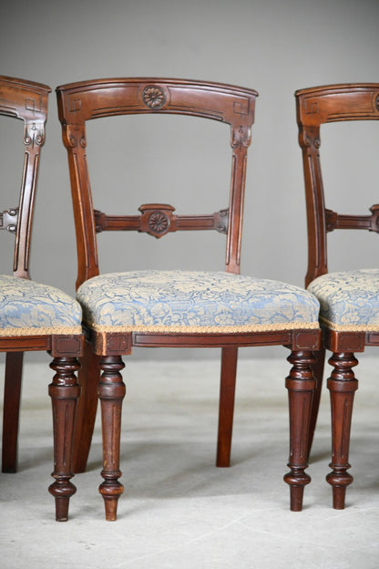 5 Victorian Walnut Dining Chairs