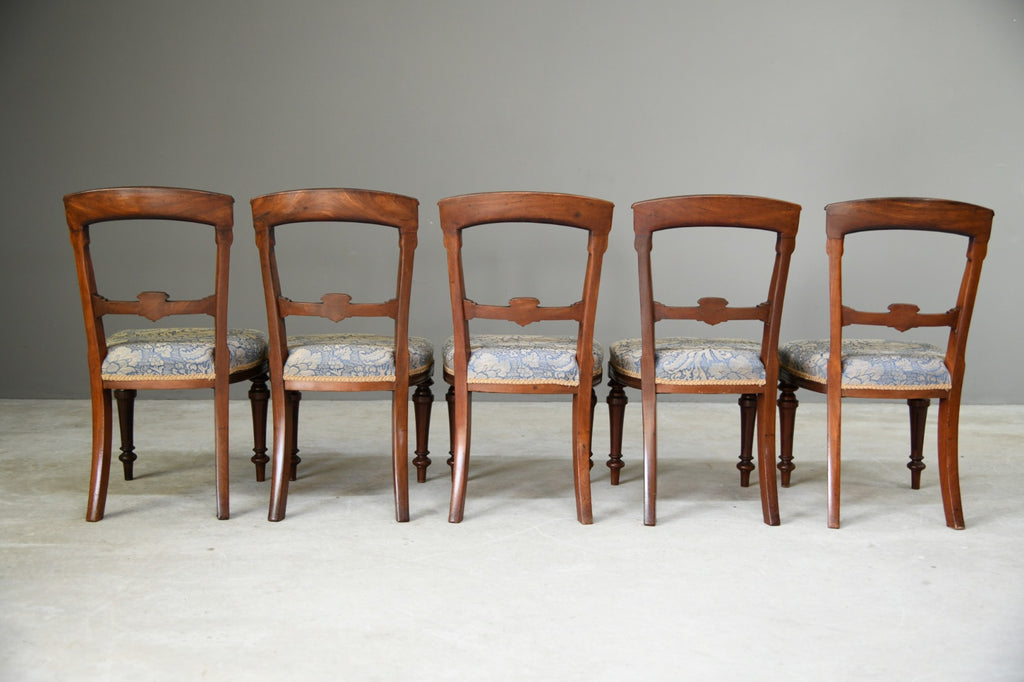 5 Victorian Walnut Dining Chairs