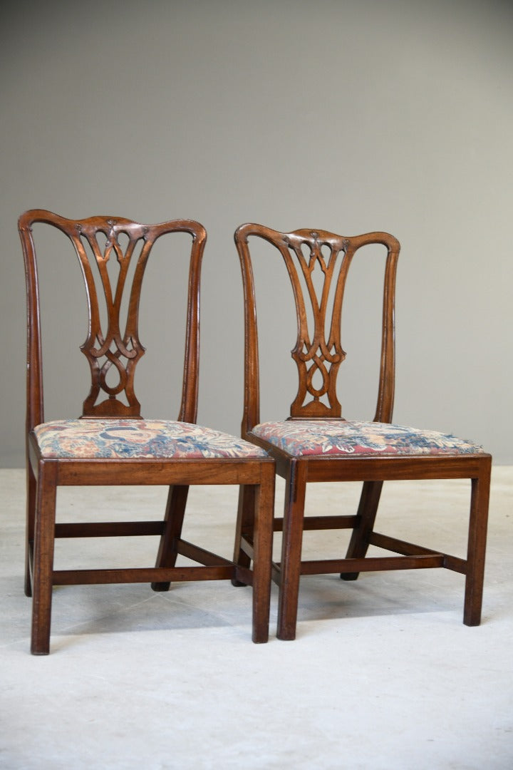 Pair Chippendale Style Mahogany Chairs