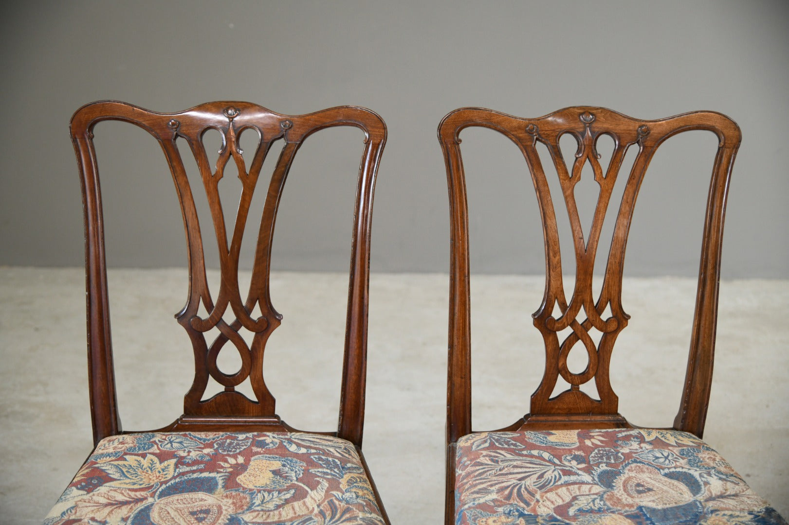 Pair Chippendale Style Mahogany Chairs