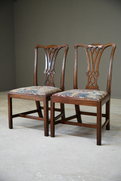 Pair Chippendale Style Mahogany Chairs