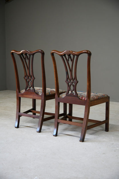 Pair Chippendale Style Mahogany Chairs