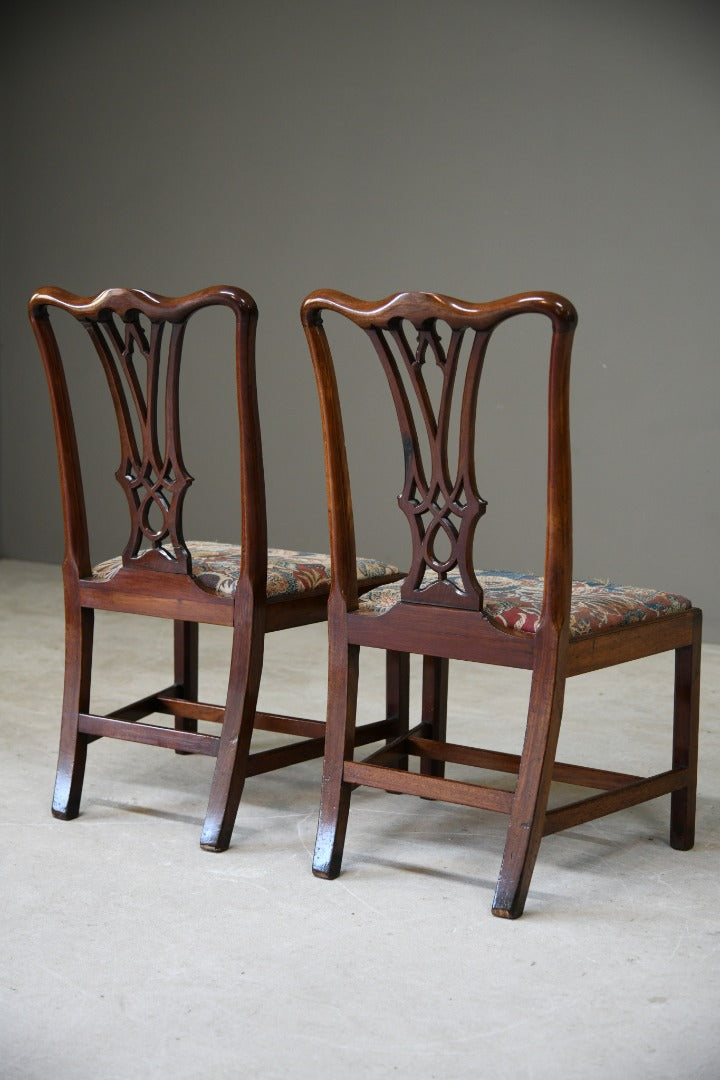 Pair Chippendale Style Mahogany Chairs