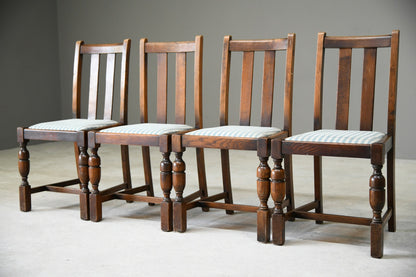 4 Mid Century Oak Dining Chairs