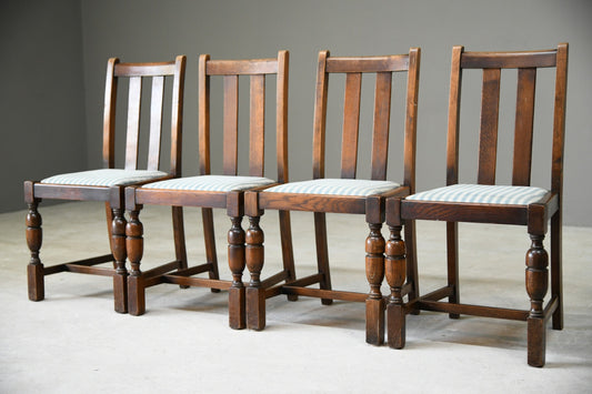 4 Mid Century Oak Dining Chairs