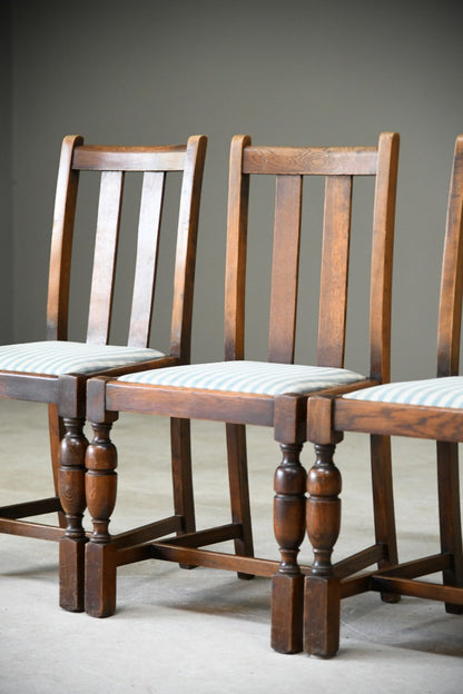 4 Mid Century Oak Dining Chairs