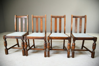 4 Mid Century Oak Dining Chairs