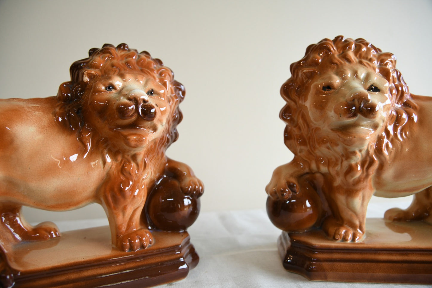 Pair Large Staffordshire Lions