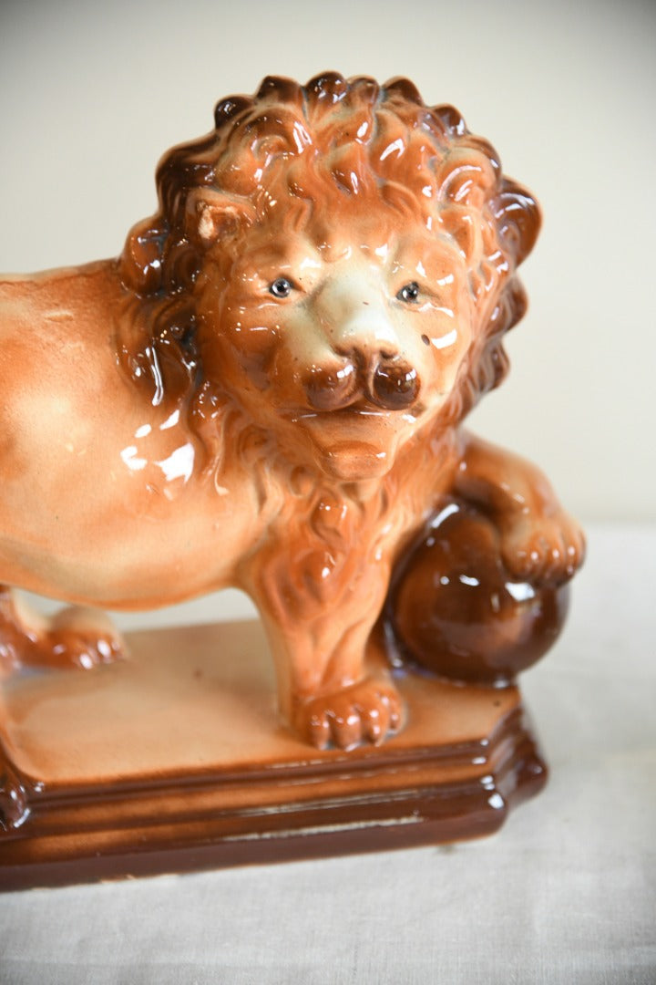 Pair Large Staffordshire Lions