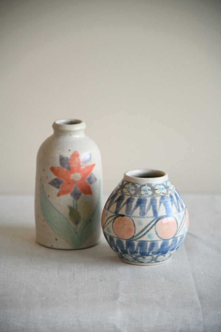 2 x Studio Pottery Vase