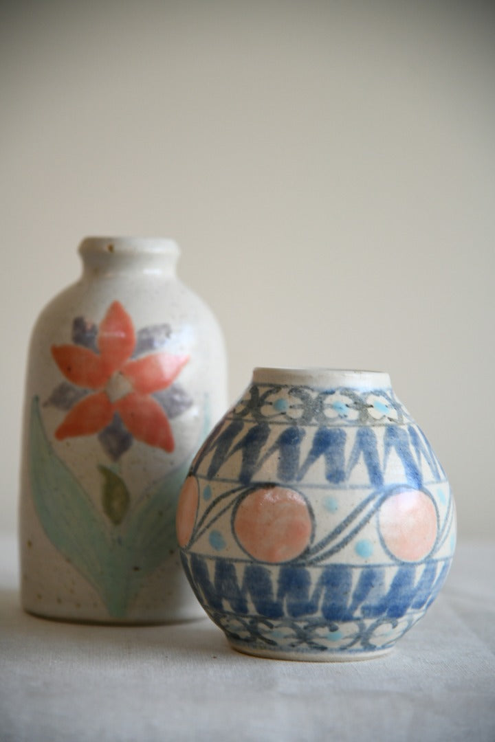 2 x Studio Pottery Vase
