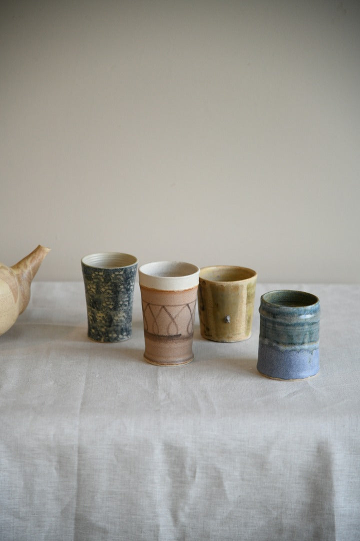 4 Studio Pottery Beakers