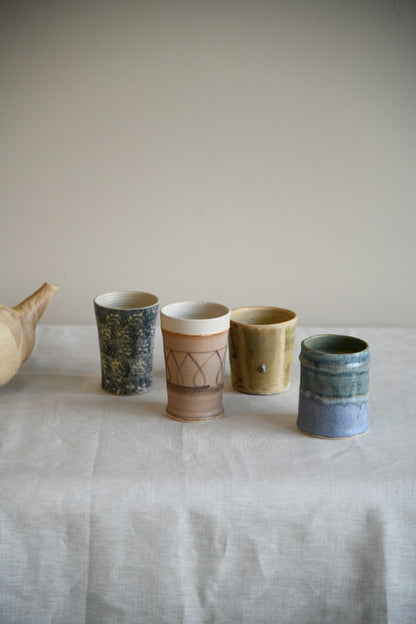 4 Studio Pottery Beakers