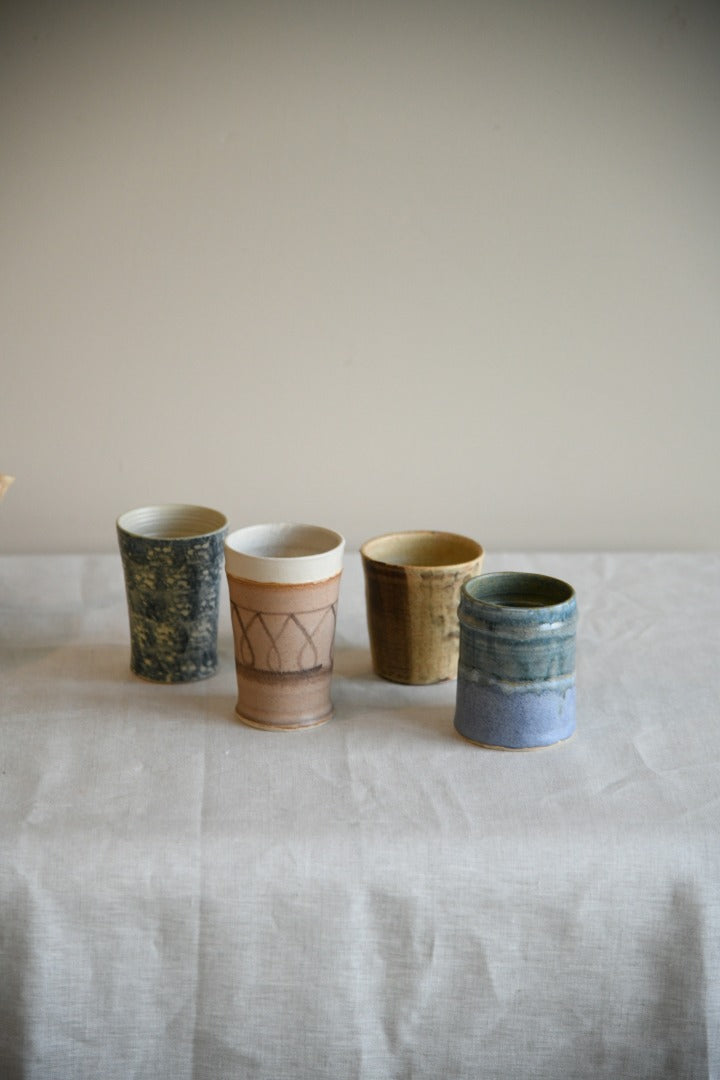 4 Studio Pottery Beakers