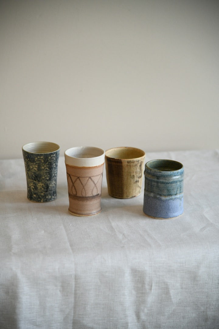 4 Studio Pottery Beakers