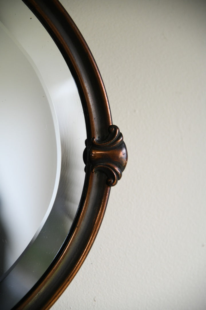 Oval Vintage Coppered Mirror