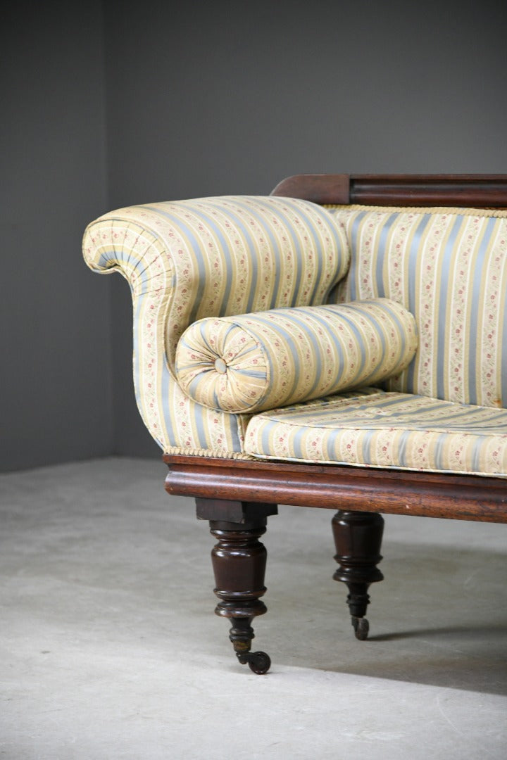 Early Victorian Mahogany Scroll End Sofa Settee