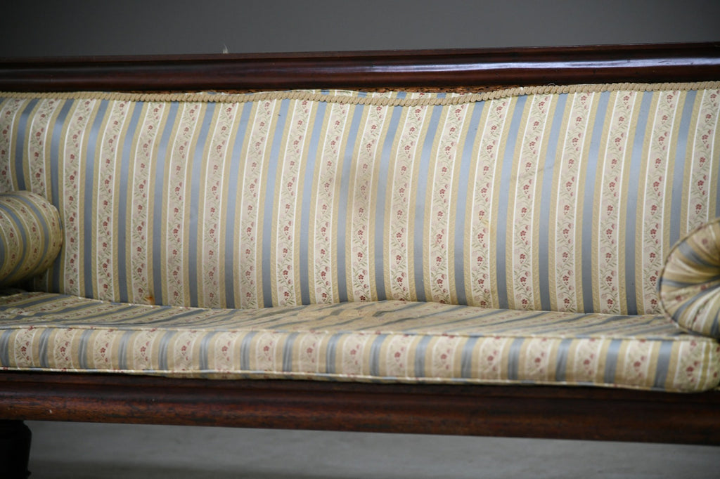 Early Victorian Mahogany Scroll End Sofa Settee