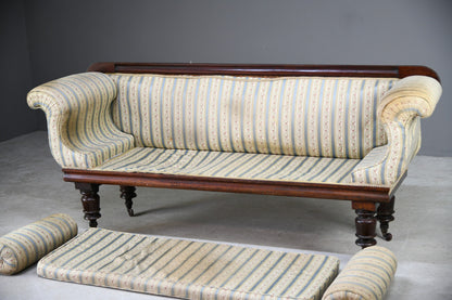 Early Victorian Mahogany Scroll End Sofa Settee