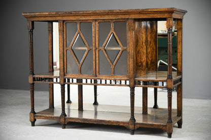 Antique Victorian Walnut Glazed Cabinet