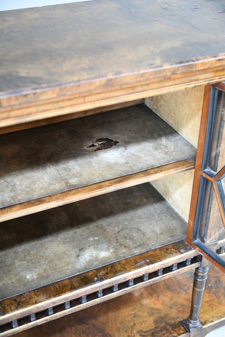 Antique Victorian Walnut Glazed Cabinet