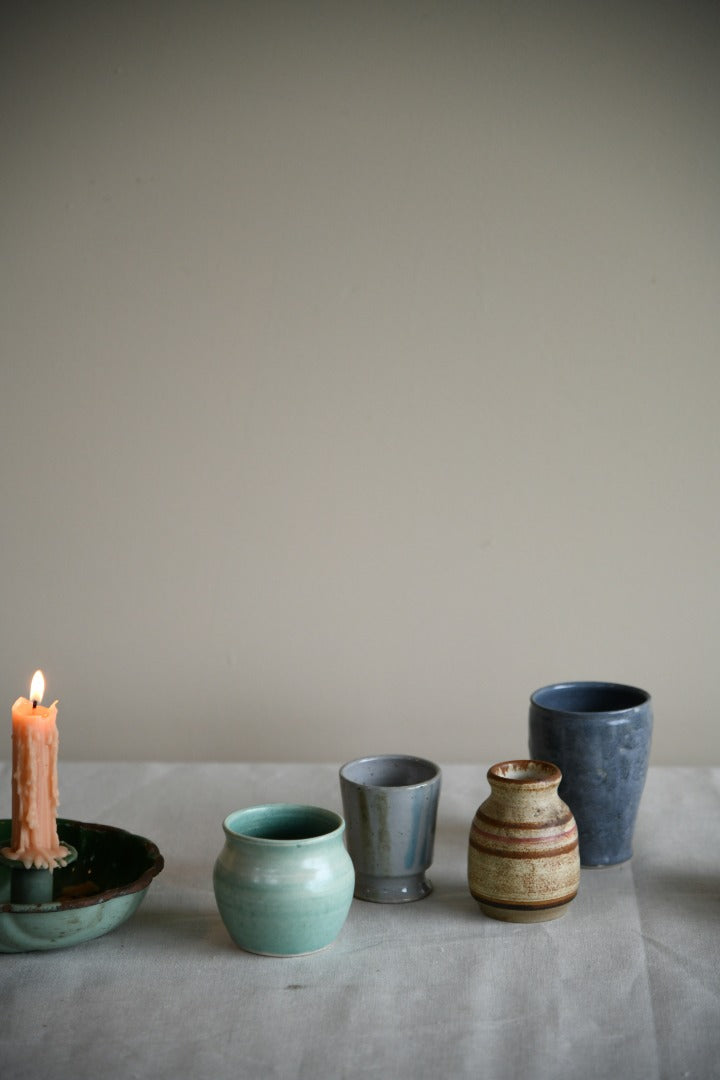 Collection of 4 Vintage Studio Pottery Beakers