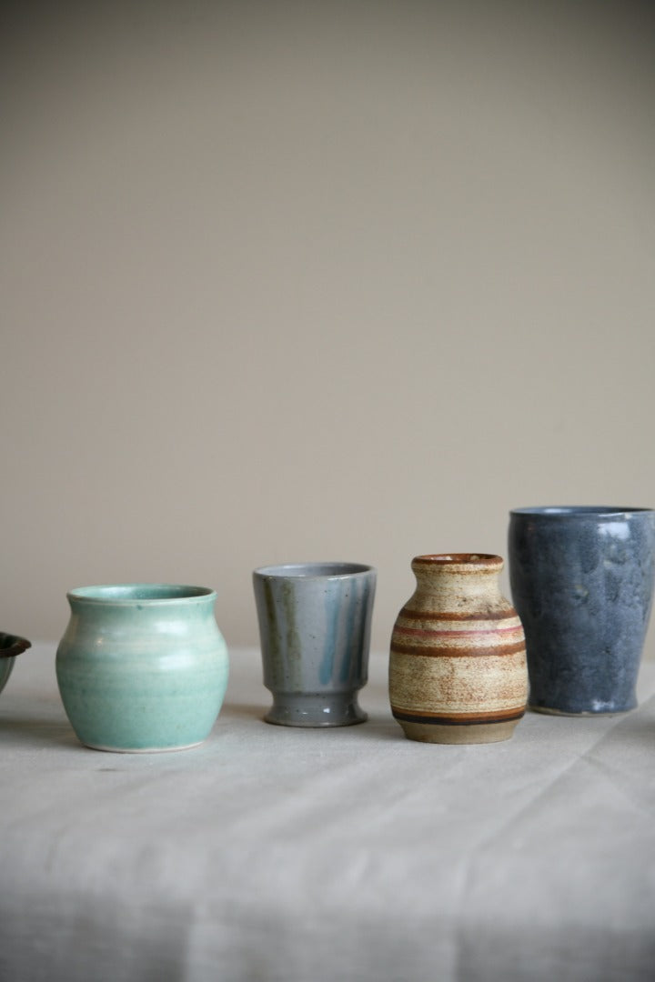 Collection of 4 Vintage Studio Pottery Beakers