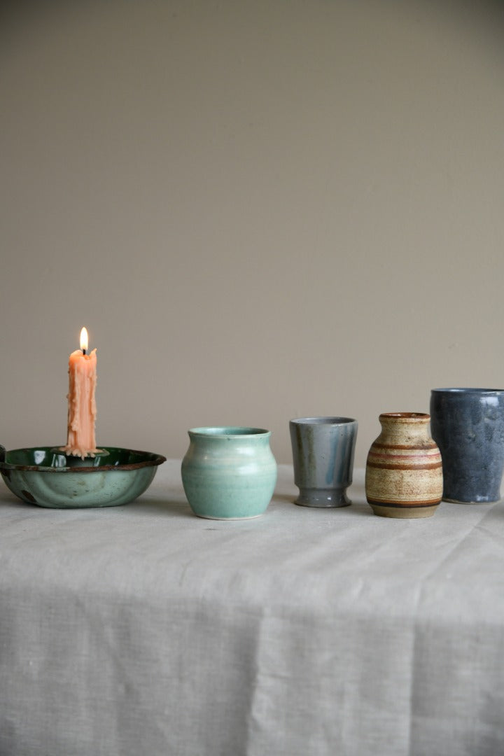 Collection of 4 Vintage Studio Pottery Beakers