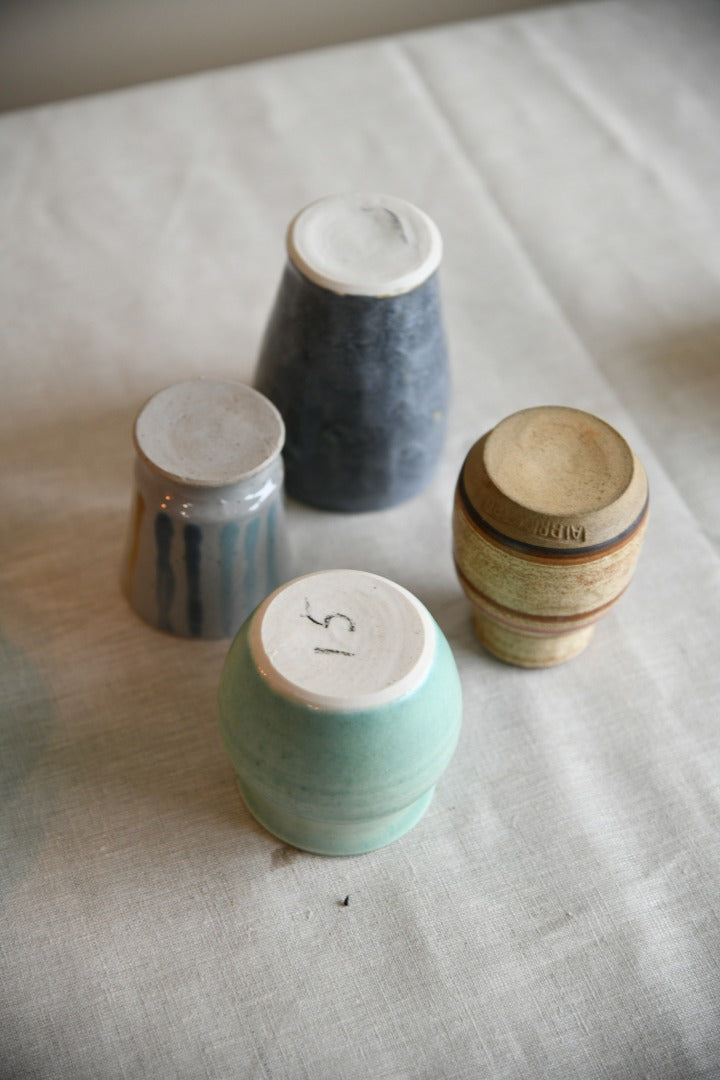 Collection of 4 Vintage Studio Pottery Beakers