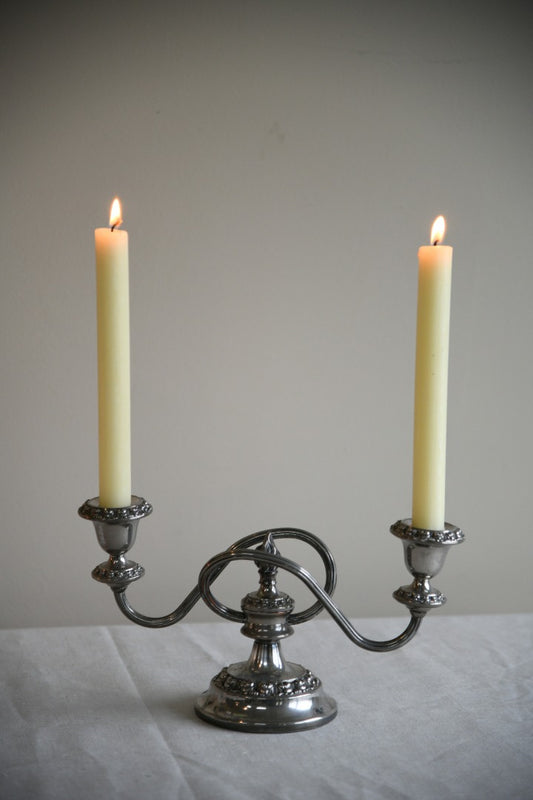 Silver Plate Twin Arm Candelabra