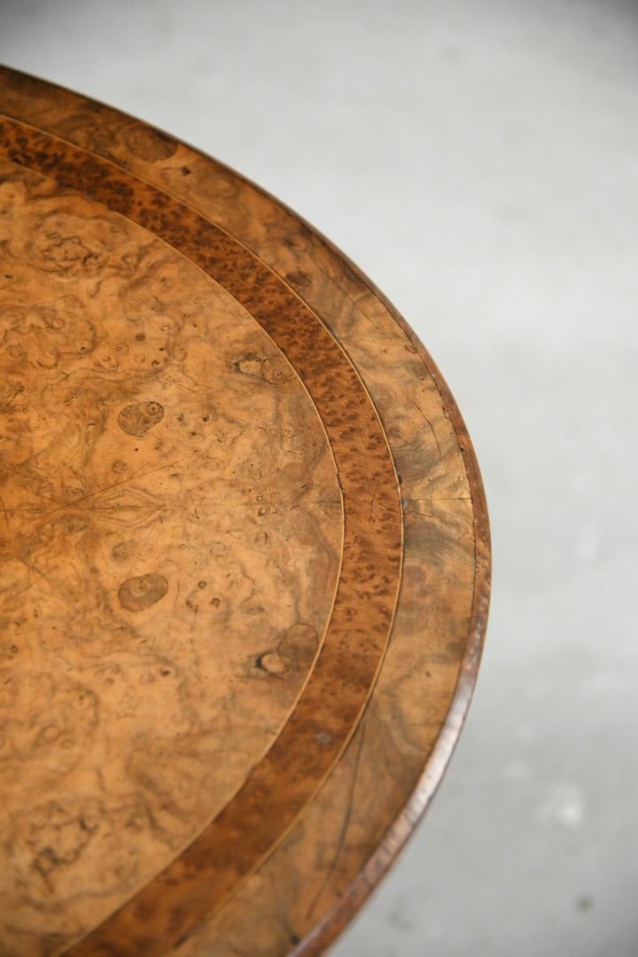 Antique Victorian Burr Walnut Oval Centre Table